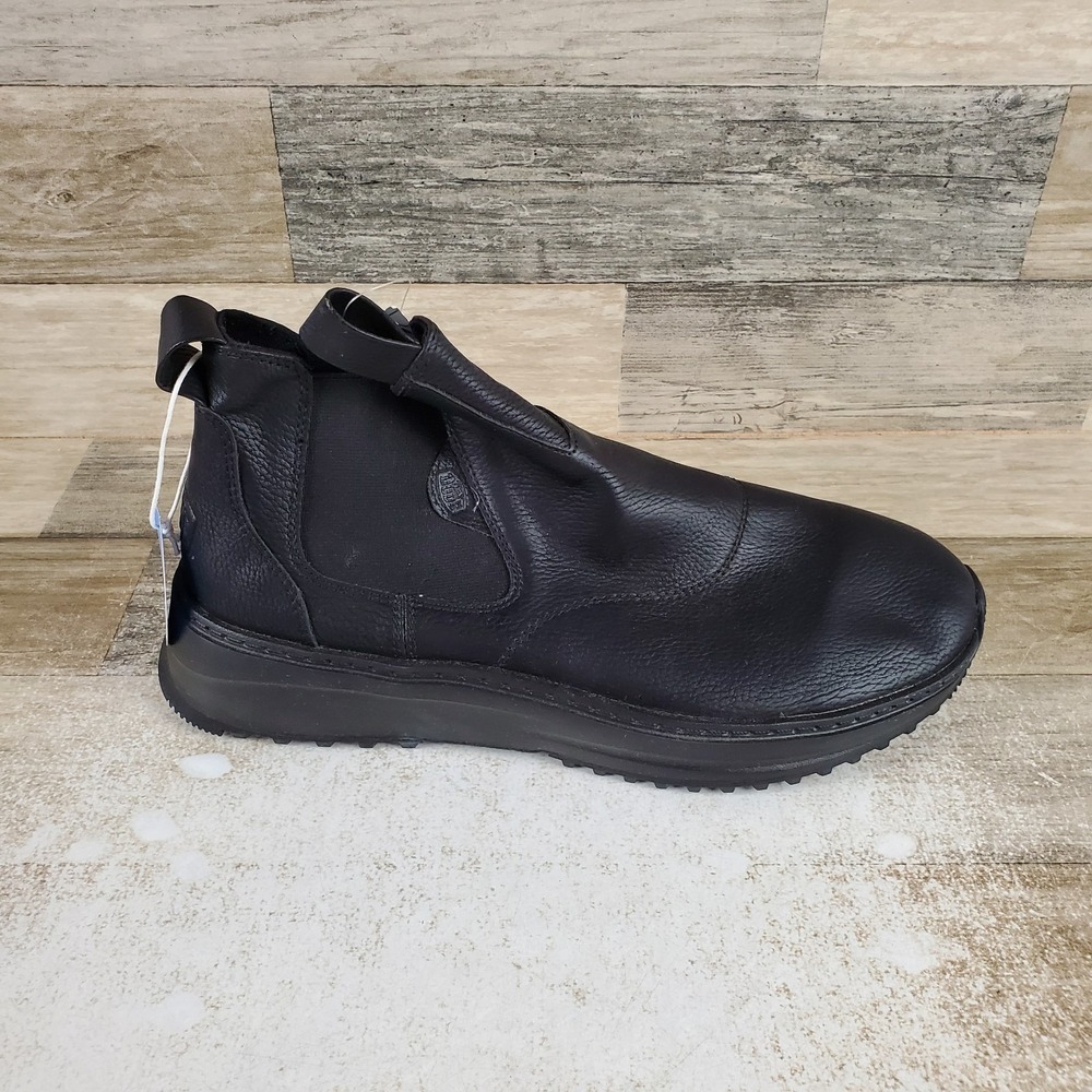 Hey Dude Tahoe Chelsea Classic Mens Boot Sz 9 Comfort Black Faux Leather Pull On